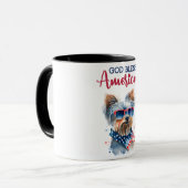 Patriottische Hond-Yorkshire Terrier Mok (Voorkant links)
