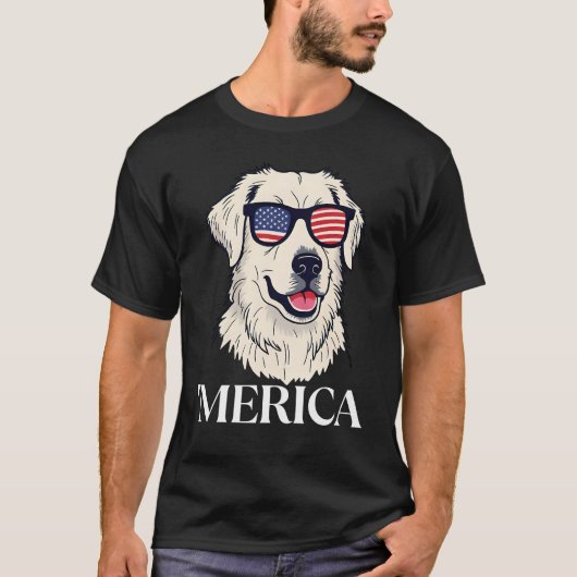Patriottische hond zonnebril - American Flag Canin T-shirt (Voorkant)