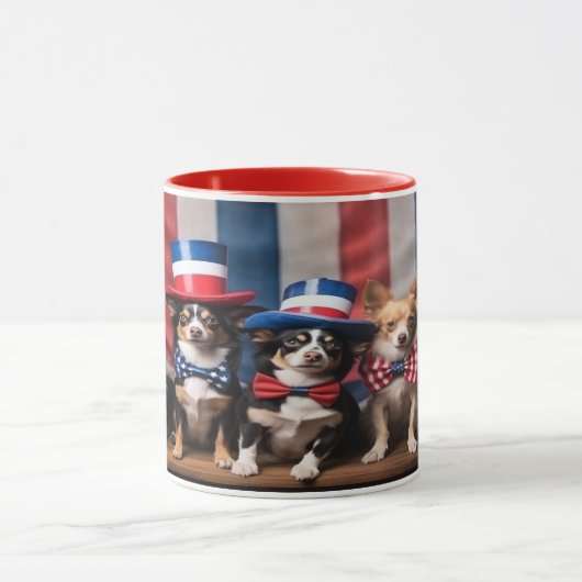 Patriottische Honden 4 juli Mok (Midden)