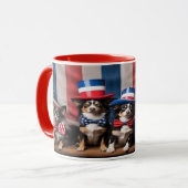 Patriottische Honden 4 juli Mok (Voorkant links)
