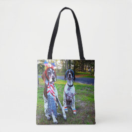Patriottische honden en Fireworks All-Over-Print C Tote Bag