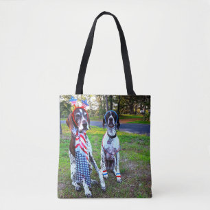 Patriottische honden en Fireworks All-Over-Print C Tote Bag