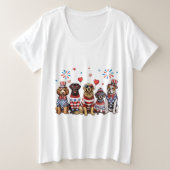 Patriottische honden grote maat t-shirt (Design voorkant)