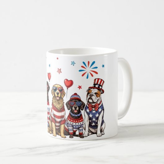 Patriottische honden koffiemok (Voorkant rechts)