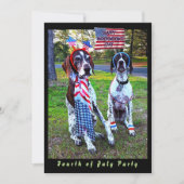 Patriottische Honden & Vuurwerk Onafhankelijkheids Kaart (Voorkant)