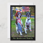 Patriottische Honden & Vuurwerk Onafhankelijkheids Kaart (Voorkant)