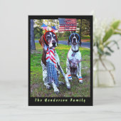 Patriottische Honden & Vuurwerk Onafhankelijkheids Kaart (Staand voorkant)