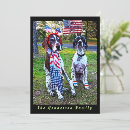 Patriottische Honden & Vuurwerk Onafhankelijkheids Kaart (Staand voorkant)