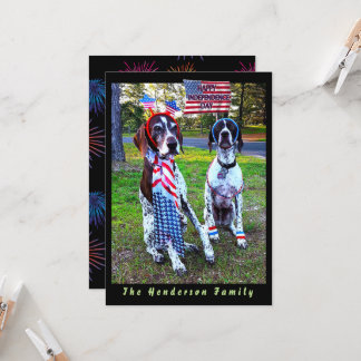Patriottische Honden & Vuurwerk Onafhankelijkheids Kaart