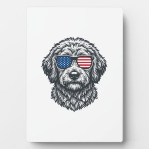 Patriottische Honden Zonnebril Vintage Fotoplaat