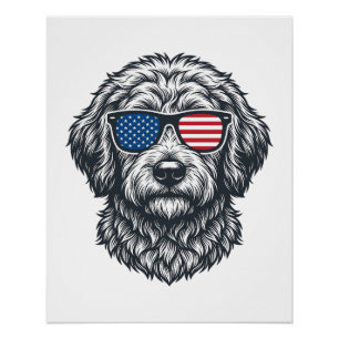 Patriottische Honden Zonnebril Vintage Perfect Poster