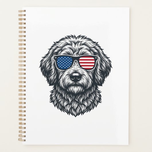 Patriottische Honden Zonnebril Vintage Planner (Voorkant)
