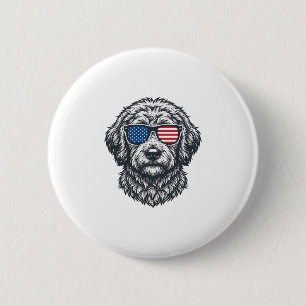 Patriottische Honden Zonnebril Vintage Ronde Button 5,7 Cm