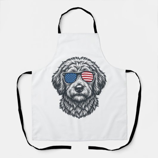 Patriottische Honden Zonnebril Vintage Schort (Voorkant)
