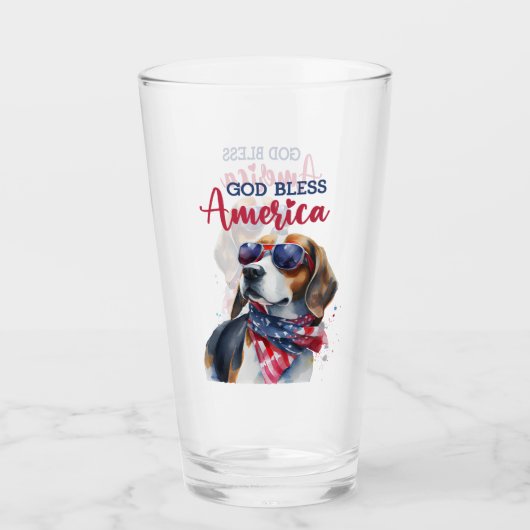 Patriottische hondenbeagle glas (Voorkant)