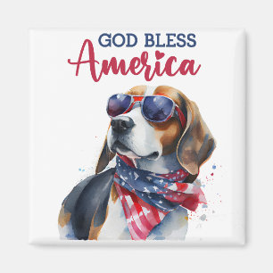 Patriottische hondenbeagle magneet