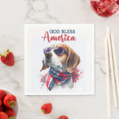 Patriottische hondenbeagle servet (Insitu)