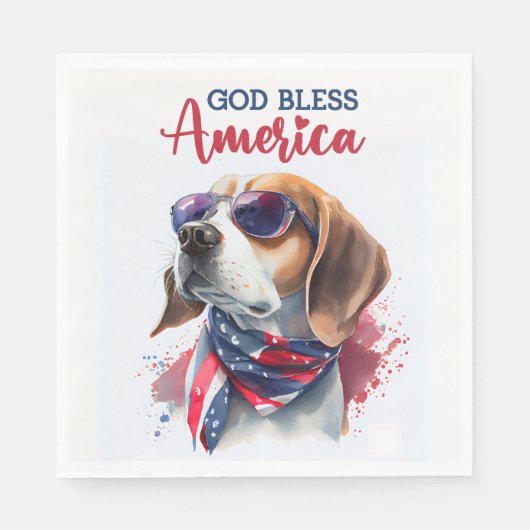Patriottische hondenbeagle servet (Voorkant)