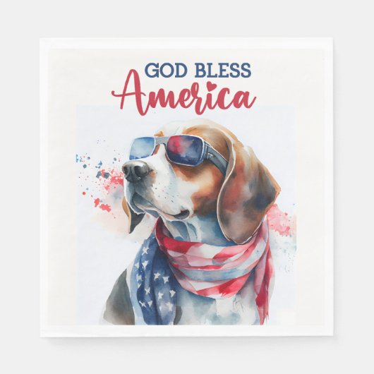 Patriottische hondenbeagle servet (Voorkant)