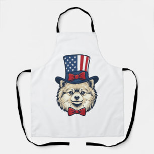 Patriottische hondenkop vintage graveer vector ont schort