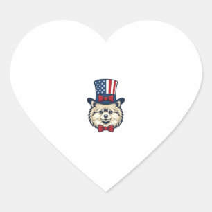 Patriottische Hondenkop Vintage Gravure Vector Des Hart Sticker