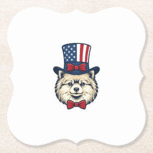 Patriottische Hondenkop Vintage Gravure Vector Des Kartonnen Onderzetters