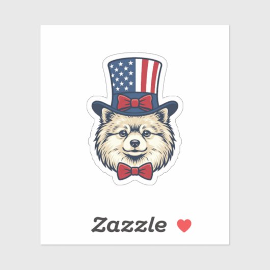 Patriottische Hondenkop Vintage Gravure Vector Des Sticker (Vel)