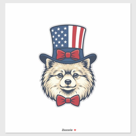 Patriottische Hondenkop Vintage Gravure Vector Des Sticker (Vel)