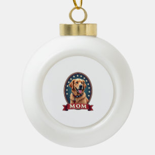 Patriottische Hondenmoeder Goud Retriever Vintage  Keramische Bal Ornament