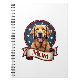 Patriottische Hondenmoeder Goud Retriever Vintage  Notitieboek