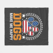 Patriottische hondenpootafdruk vector fleece deken (Voorkant (Horizontaal))
