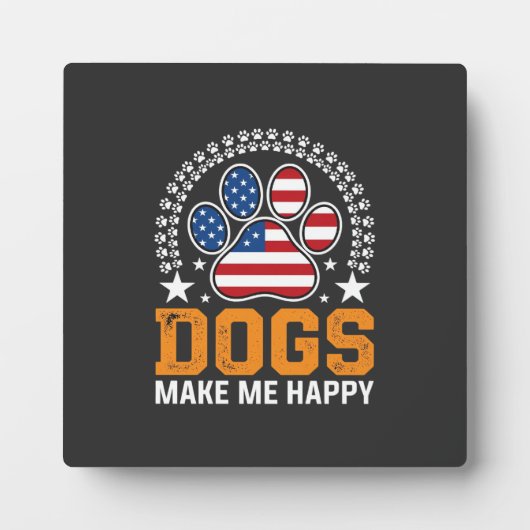 Patriottische hondenpootafdruk Vector Fotoplaat (Voorkant)