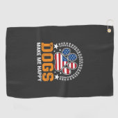 Patriottische hondenpootafdruk Vector Golfhanddoek (Horizontaal)