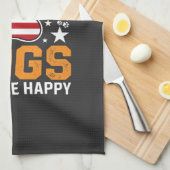Patriottische hondenpootafdruk Vector Theedoek (Quarter Fold)