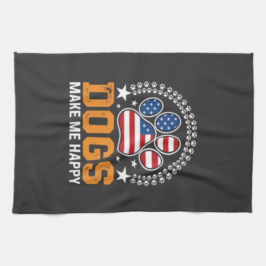 Patriottische hondenpootafdruk Vector Theedoek (Horizontaal)