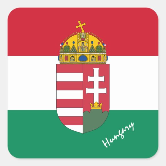 Patriottische Hongaarse en Hongaarse vlag, reizen/ Vierkante Sticker (Voorkant)