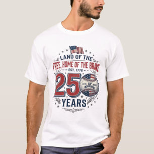 Patriottische honkbal 250 jaar vintage shirt ontwe