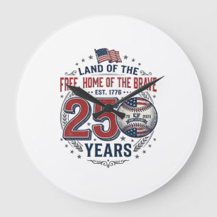 Patriottische honkbal 250 jaar vintage shirt ontwe grote klok