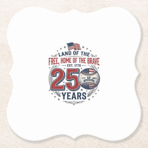 Patriottische honkbal 250 jaar vintage shirt ontwe kartonnen onderzetters