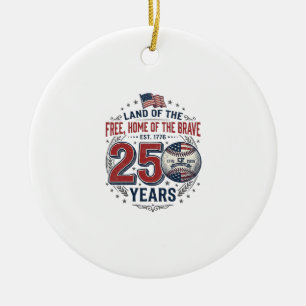 Patriottische honkbal 250 jaar vintage shirt ontwe keramisch ornament