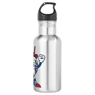 Patriottische honkbal mascotte vintage gravure ont waterfles