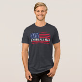 Patriottische Honkbal Vader Vlag Tri-Blend Shirt (Voorkant volledig)