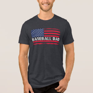 Patriottische Honkbal Vader Vlag Tri-Blend Shirt