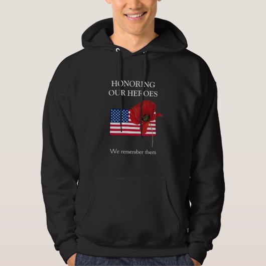 Patriottische HONORING VAN ONZE HEROES Veteranen Hoodie (Voorkant)