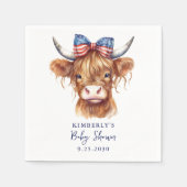 Patriottische Hoogland Koe 4 juli Baby shower Servet (Voorkant)