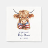 Patriottische Hoogland Koe Boerderij Dierlijk Baby Servet (Voorkant)