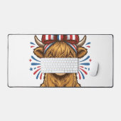 Patriottische Hoogland Koe Boog Vector Ontwerp (2) Bureaumat (Keyboard & Muis)