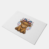 Patriottische Hoogland Koe Boog Vector Ontwerp (2) Deurmat (Schuin)