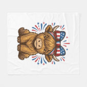 Patriottische Hoogland Koe Boog Vector Ontwerp (2) Fleece Deken (Voorkant (Horizontaal))