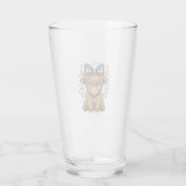 Patriottische Hoogland Koe Boog Vector Ontwerp (2) Glas (Achterkant)
